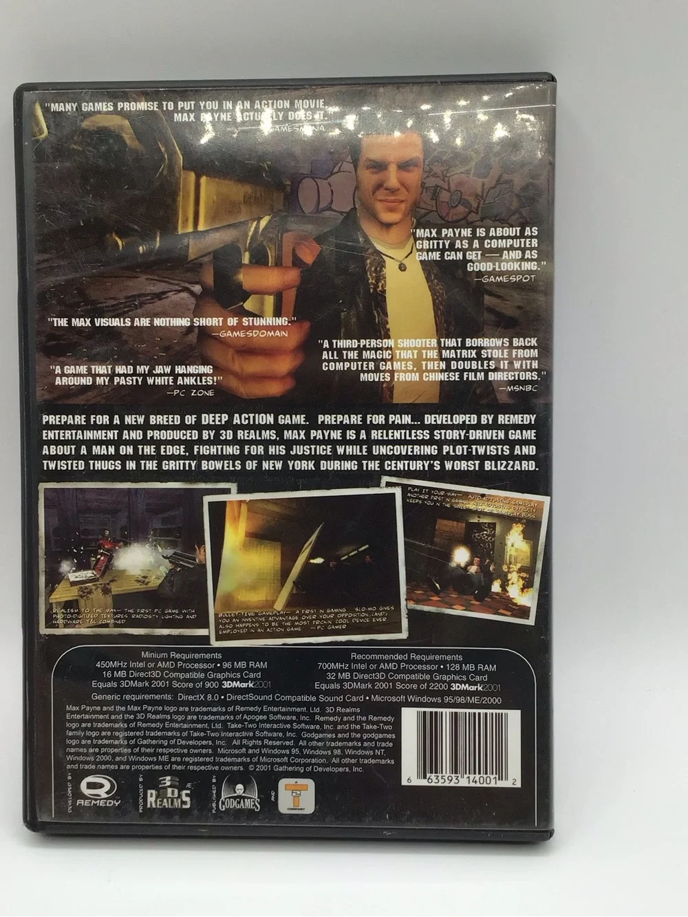 Max Payne PC CD ROM Complete With Manual Insert Remedy Classic Game